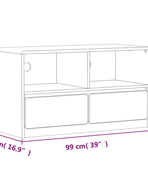 Încărcați imaginea în vizualizatorul Galerie, Dulap TV &quot;SAUDA&quot;, stejar, 99x43x55 cm, lemn masiv de pin
