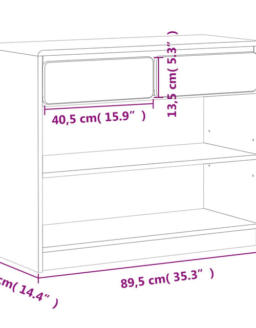 Загрузите изображение в средство просмотра галереи, Măsuță consolă &quot;SAUDA&quot;, stejar, 89,5x36,5x73 cm, lemn masiv pin
