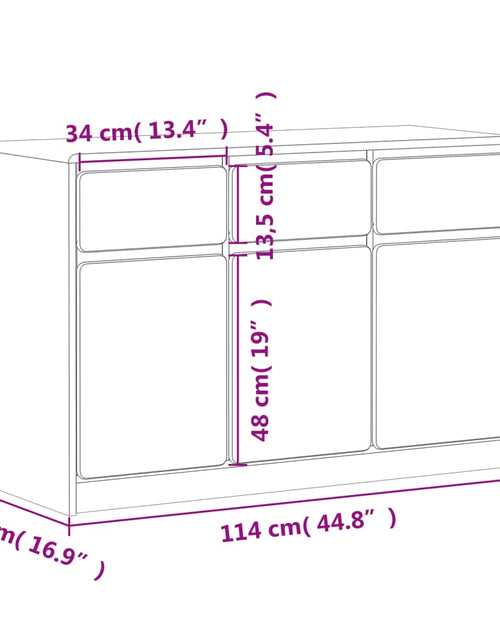 Încărcați imaginea în vizualizatorul Galerie, Dulap &quot;SAUDA&quot;, stejar, 114x43x75,5 cm, lemn masiv de pin
