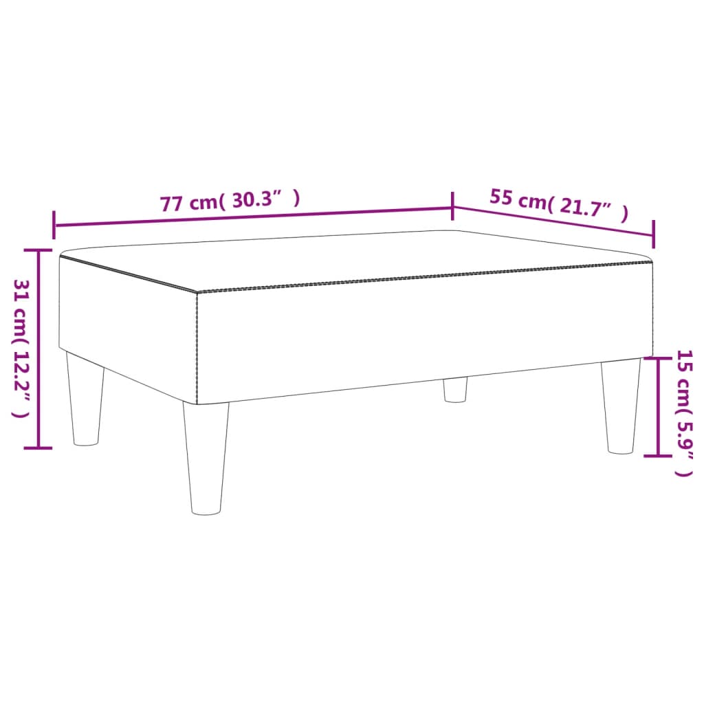 Taburet, gri deschis, 77x55x31 cm, catifea