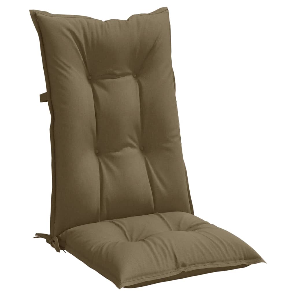 Perne scaun cu spătar înalt 4 buc. gri taupe 120x50x7 cm textil