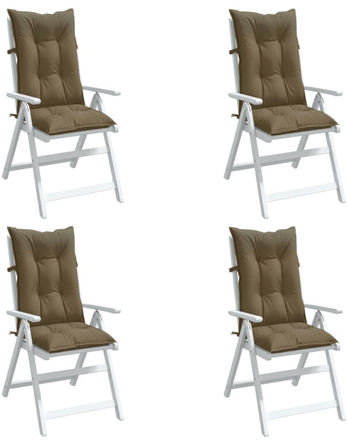Încărcați imaginea în vizualizatorul Galerie, Perne scaun cu spătar înalt 4 buc. gri taupe 120x50x7 cm textil
