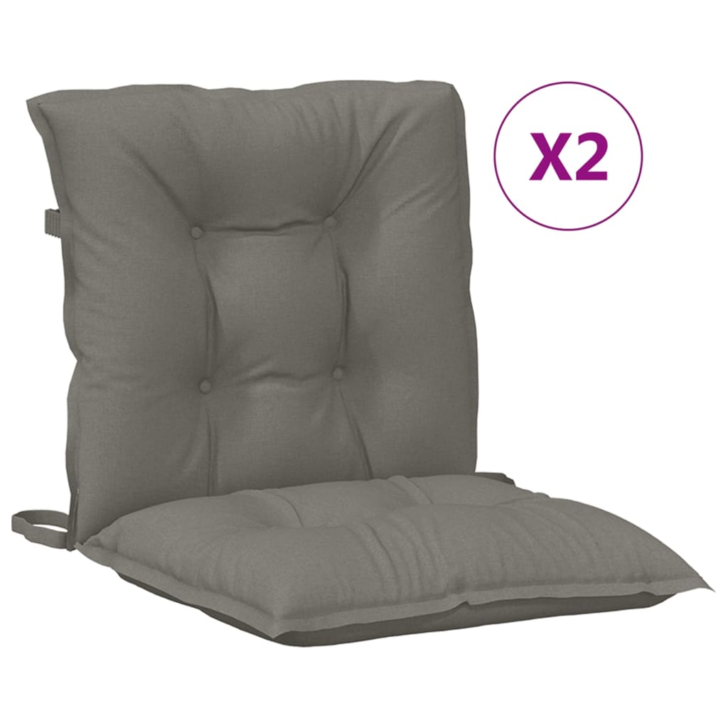Perne scaun cu spătar scund 2 buc. melanj gri 100x50x7cm textil