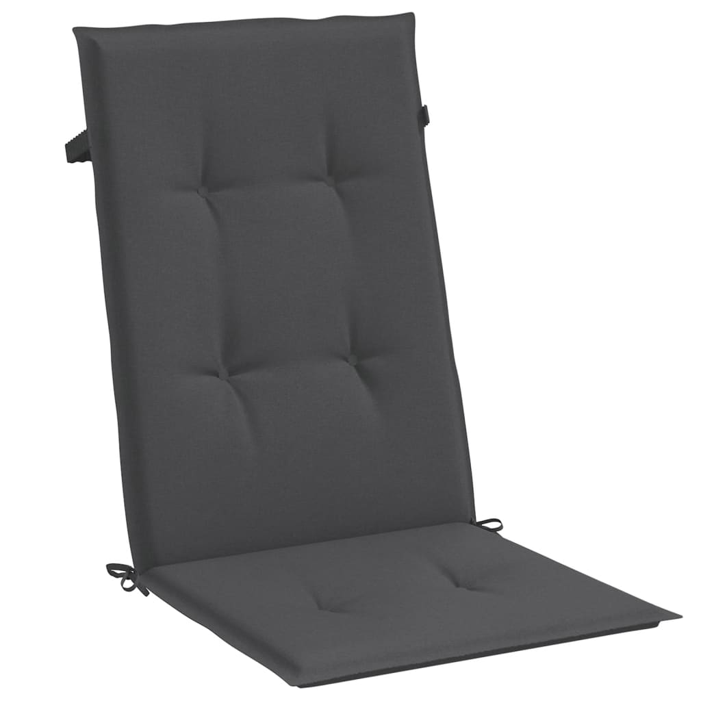 Perne scaun cu spătar înalt, 4 buc. antracit 120x50x4 cm textil