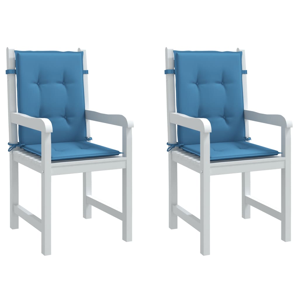 Perne scaun spătar mic 2 buc. melanj albastru 100x50x4cm textil