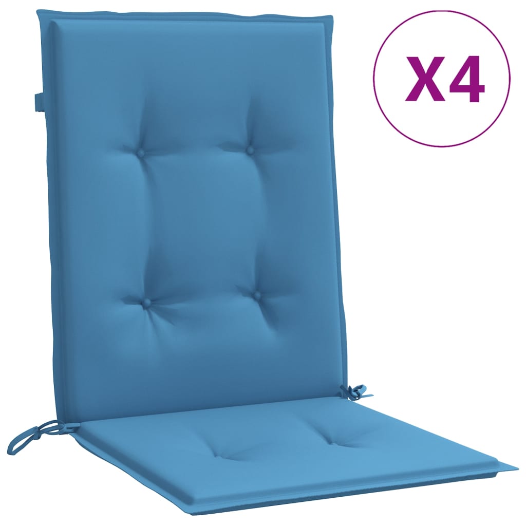 Perne scaun spătar mic 4 buc. melanj albastru 100x50x4cm textil