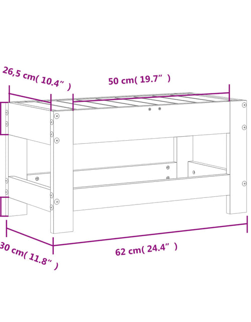 Încărcați imaginea în vizualizatorul Galerie, Taburet de grădină, 62x30x32 cm, lemn masiv de douglas

