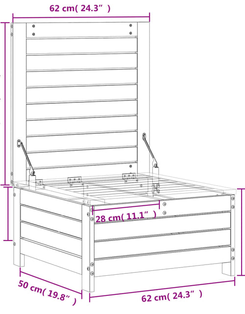 Încărcați imaginea în vizualizatorul Galerie, Taburet de grădină, 62x63,5x32 cm, lemn masiv de pin
