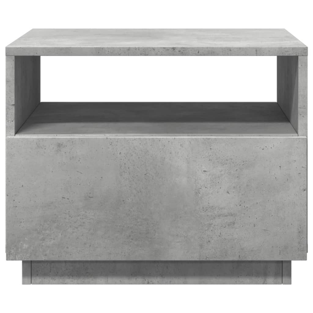 Măsuță de cafea cu lumini LED, gri beton, 50x49x40 cm - Lando