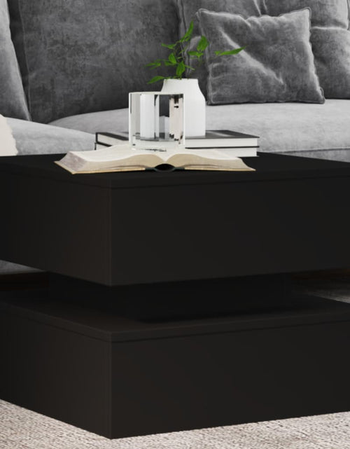 Încărcați imaginea în vizualizatorul Galerie, Măsuță de cafea cu lumini LED, negru, 50x50x40 cm
