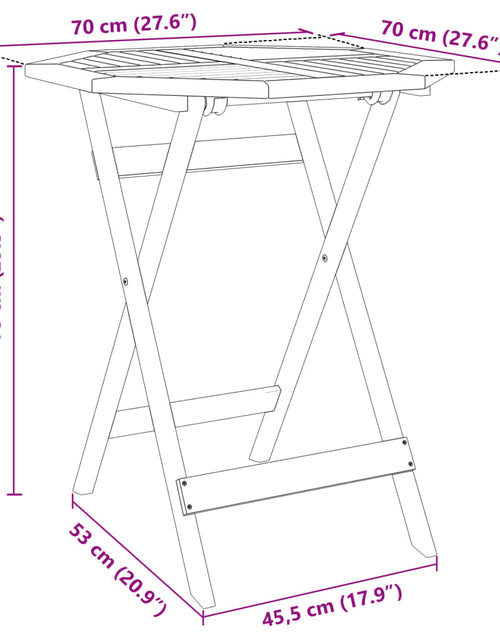 Încărcați imaginea în vizualizatorul Galerie, Masă de grădină pliabilă, Ø70x75 cm, lemn masiv acacia
