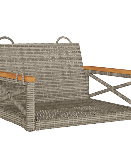 Загрузите изображение в средство просмотра галереи, Bancă de balansoar, gri, 63x62x40 cm, poliratan
