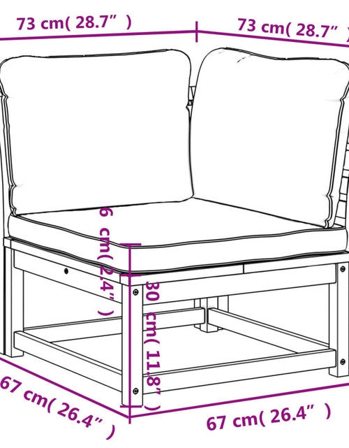 Încărcați imaginea în vizualizatorul Galerie, Canapea de colț cu pernă de grădină, 73x73x65 cm, lemn acacia
