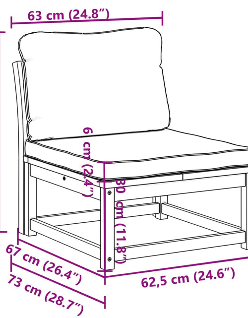 Încărcați imaginea în vizualizatorul Galerie, Canapea de grădină cu perne, lemn masiv de acacia
