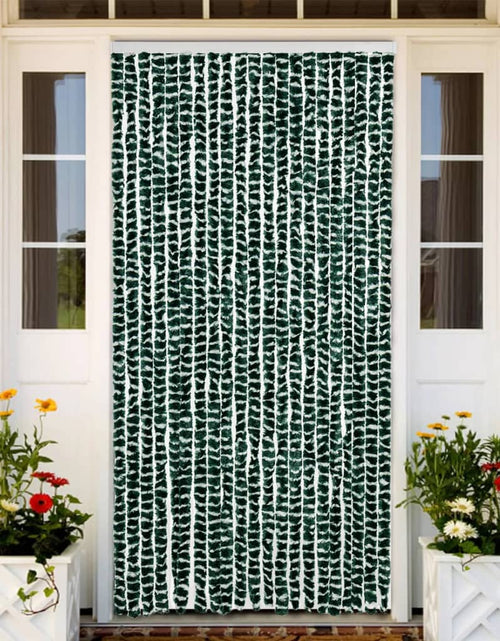 Încărcați imaginea în vizualizatorul Galerie, Perdea pentru insecte, verde și alb, 90x200 cm, chenille
