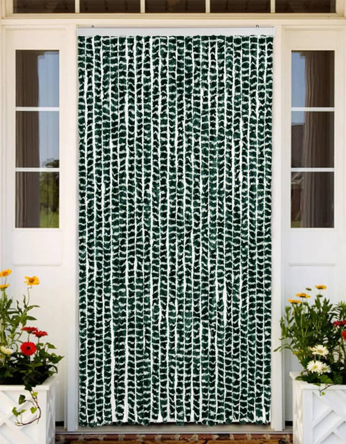 Загрузите изображение в средство просмотра галереи, Perdea pentru insecte, verde și alb, 100x230 cm, chenille
