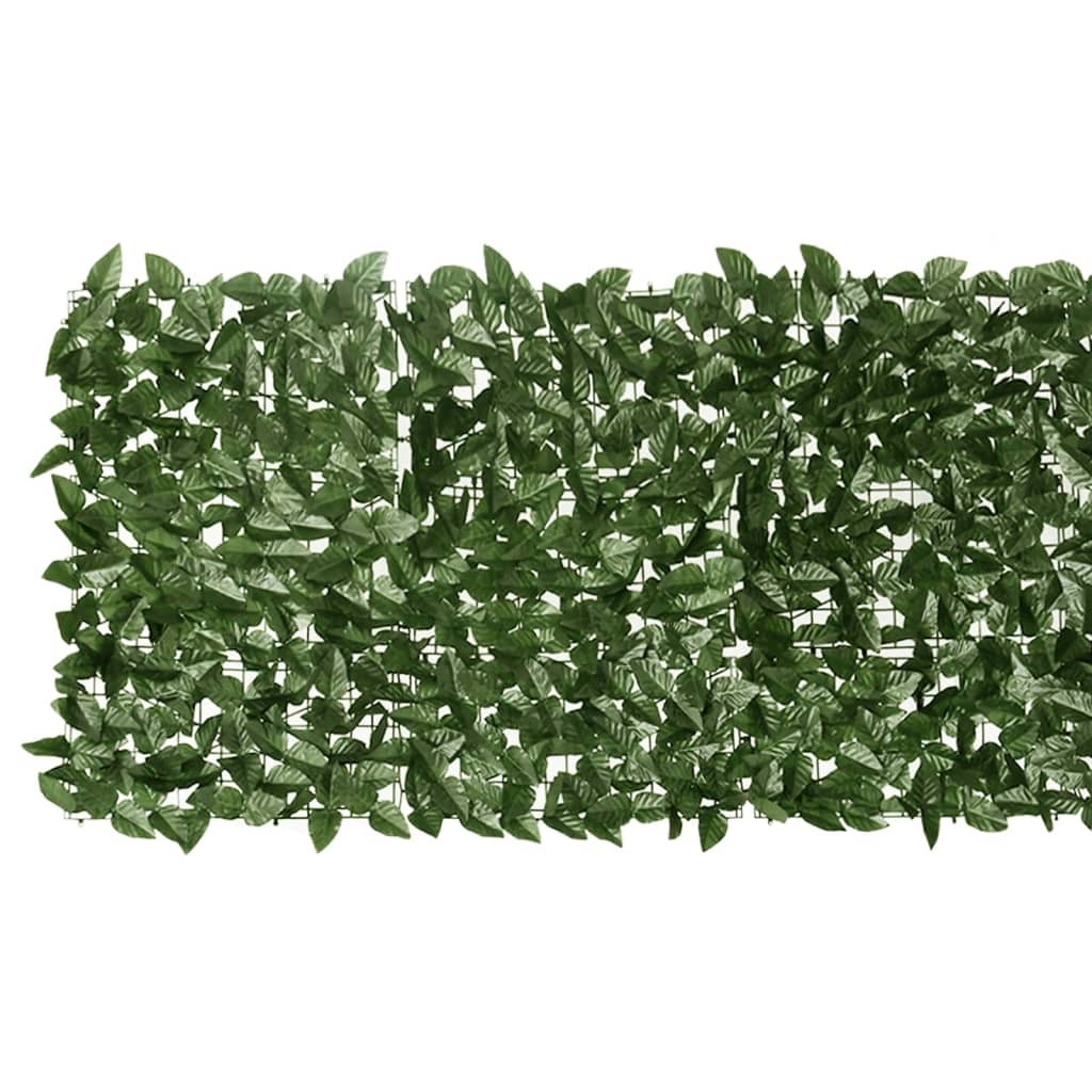 Paravan de balcon cu frunze verde închis, 200x75 cm