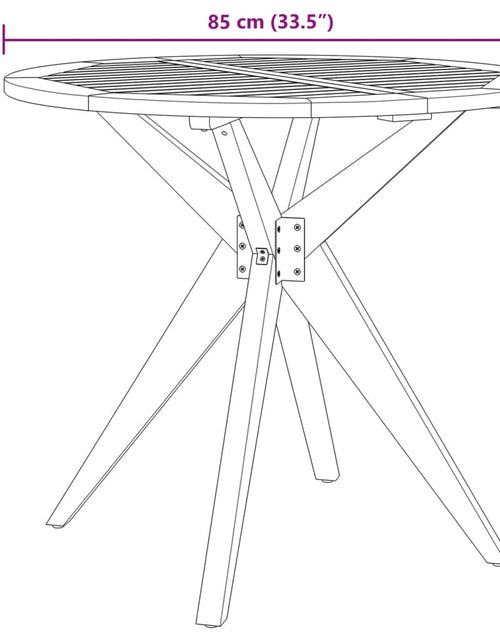 Încărcați imaginea în vizualizatorul Galerie, Masă de grădină rotundă, Ø85x75 cm, lemn masiv de acacia
