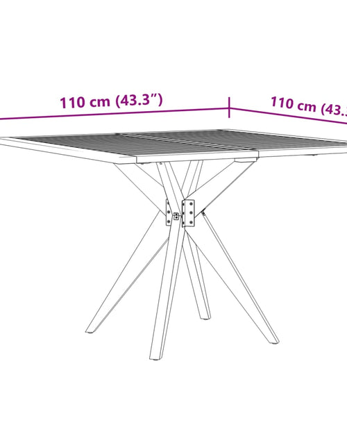 Încărcați imaginea în vizualizatorul Galerie, Masă de grădină pătrată, 110x110x75 cm, lemn masiv de acacia
