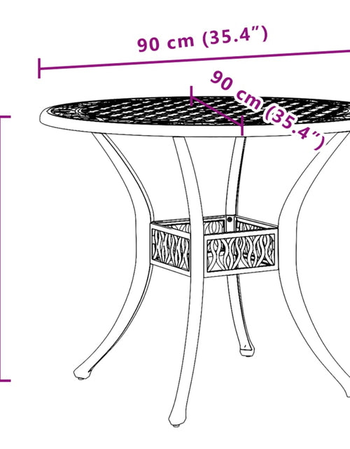 Încărcați imaginea în vizualizatorul Galerie, Masă de grădină, negru, Ø90x75 cm, aluminiu turnat
