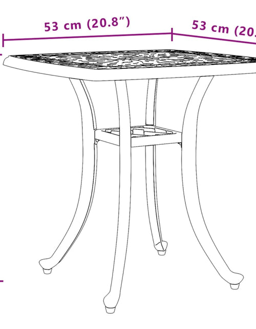 Încărcați imaginea în vizualizatorul Galerie, Masă de grădină, negru, 53x53x53 cm, aluminiu turnat

