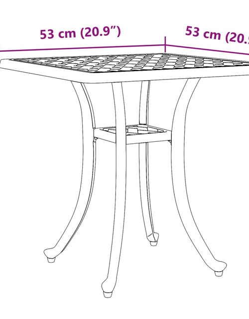 Încărcați imaginea în vizualizatorul Galerie, Masă de grădină, verde, 53x53x53 cm, aluminiu turnat
