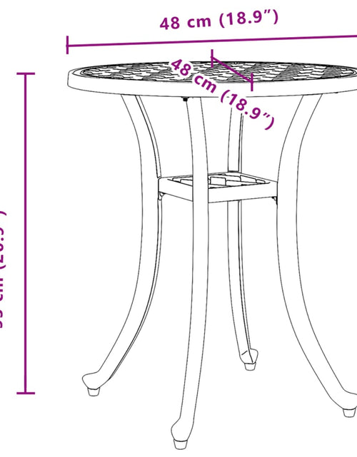 Încărcați imaginea în vizualizatorul Galerie, Masă de grădină, bronz, Ø48x53 cm, aluminiu turnat
