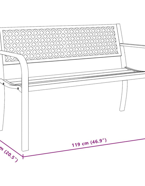 Загрузите изображение в средство просмотра галереи, Bancă de grădină, negru, 119 cm, oțel
