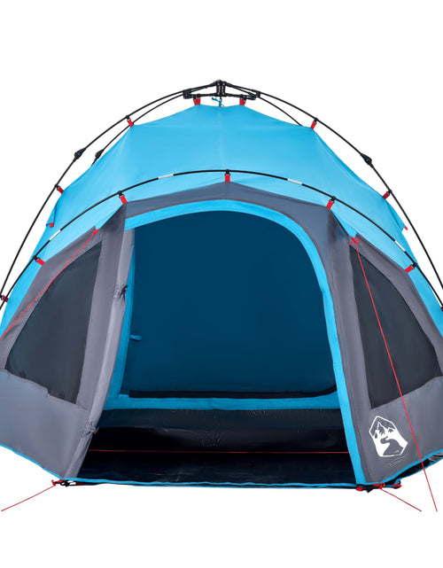 Загрузите изображение в средство просмотра галереи, Cort de camping cupolă 3 persoane, setare rapidă, albastru
