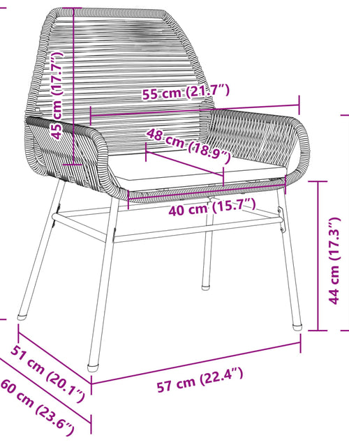 Încărcați imaginea în vizualizatorul Galerie, Scaune de grădină cu perne, 2 buc., maro, poliratan
