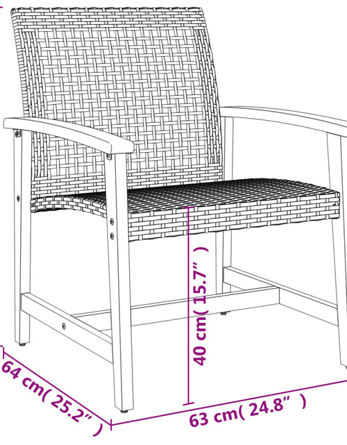 Încărcați imaginea în vizualizatorul Galerie, Scaune de grădină, 2 buc., bej, poliratan și lemn de acacia
