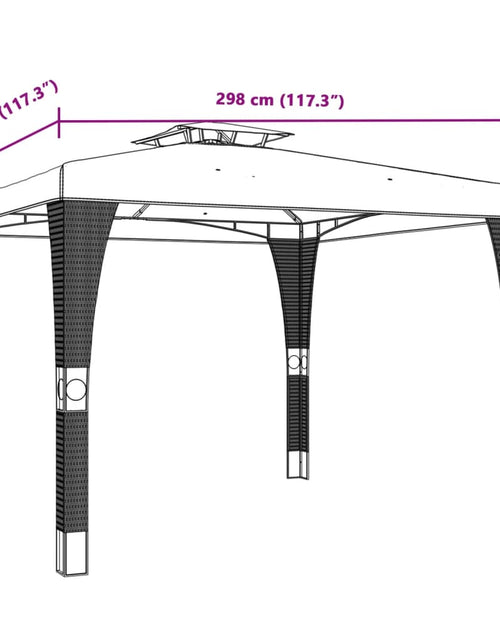 Încărcați imaginea în vizualizatorul Galerie, Foișor cu acoperiș dublu, crem, 2,98x2,98 m, oțel
