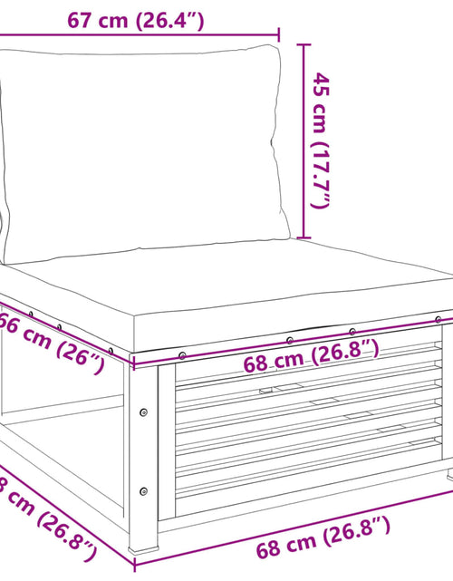 Încărcați imaginea în vizualizatorul Galerie, Canapea de grădină fără cotiere, cu perne, lemn masiv acacia
