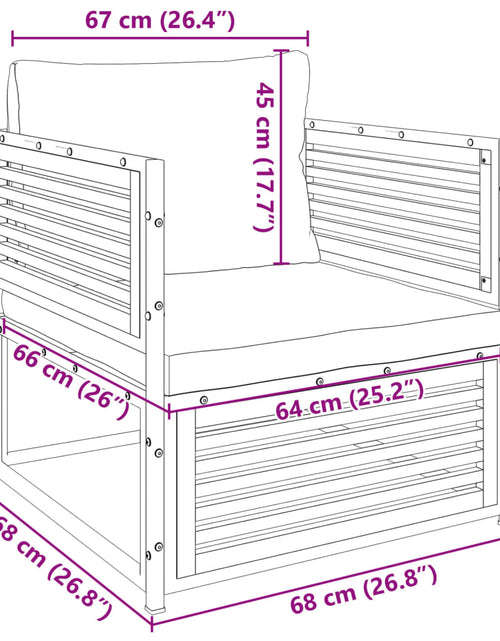 Încărcați imaginea în vizualizatorul Galerie, Scaun de grădină cu perne, lemn masiv de acacia
