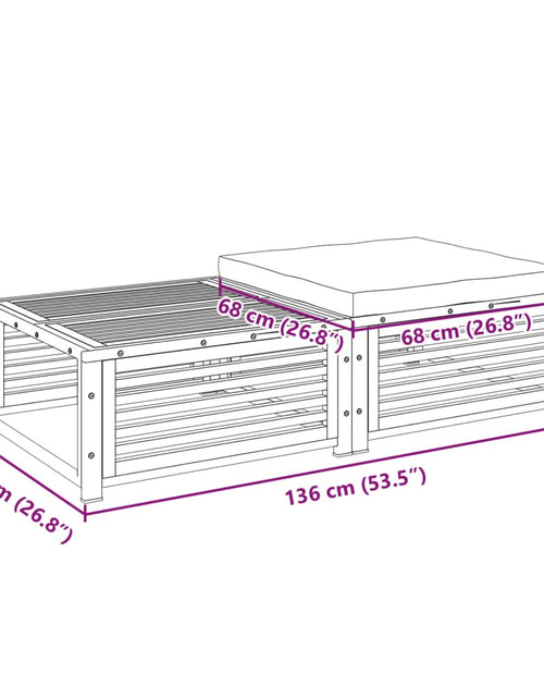 Încărcați imaginea în vizualizatorul Galerie, Masă de grădină cu taburet, lemn masiv de acacia
