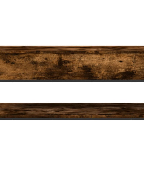 Încărcați imaginea în vizualizatorul Galerie, Măsuță de cafea stejar fumuriu 100x50x50cm lemn prelucrat/metal
