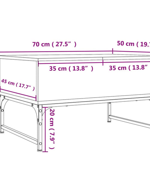 Загрузите изображение в средство просмотра галереи, Măsuță de cafea, stejar sonoma 70x50x40 cm lemn prelucrat/metal
