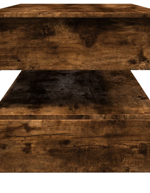 Încărcați imaginea în vizualizatorul Galerie, Măsuță de cafea stejar fumuriu 85x50x50 cm lemn prelucrat/metal
