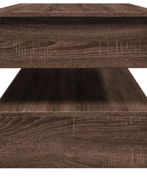 Încărcați imaginea în vizualizatorul Galerie, Măsuță de cafea stejar maro 85x50x50 cm lemn prelucrat și metal - Lando
