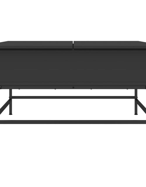 Загрузите изображение в средство просмотра галереи, Măsuță de cafea, negru, 80x80x45 cm, lemn prelucrat și metal
