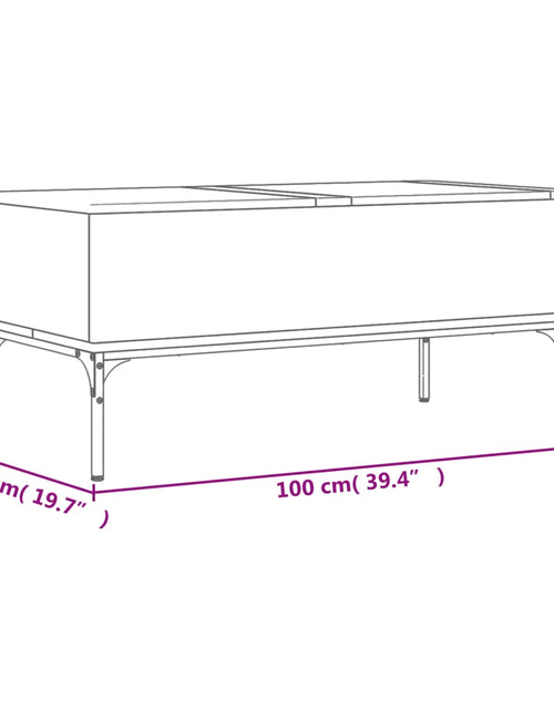 Încărcați imaginea în vizualizatorul Galerie, Măsuță cafea stejar sonoma 100x50x45 cm lemn prelucrat și metal
