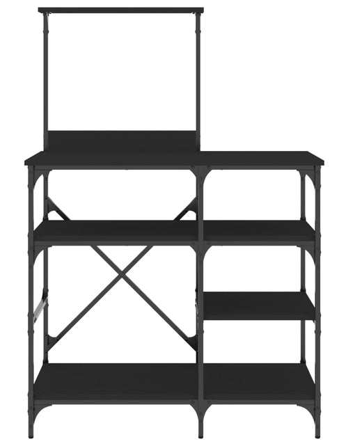 Încărcați imaginea în vizualizatorul Galerie, Raft pentru brutărie negru 90x40x132 cm lemn și metal prelucrat - Lando
