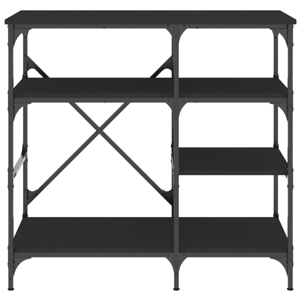 Raft pentru brutărie negru 90x40x84 cm lemn și metal prelucrat