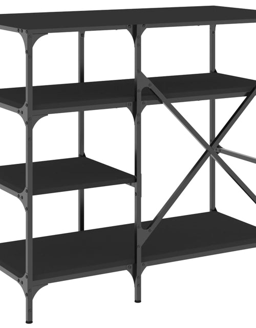 Încărcați imaginea în vizualizatorul Galerie, Raft pentru brutărie negru 90x40x84 cm lemn și metal prelucrat - Lando
