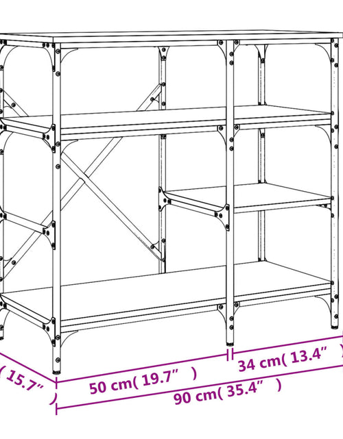 Загрузите изображение в средство просмотра галереи, Raft pentru brutărie negru 90x40x84 cm lemn și metal prelucrat - Lando
