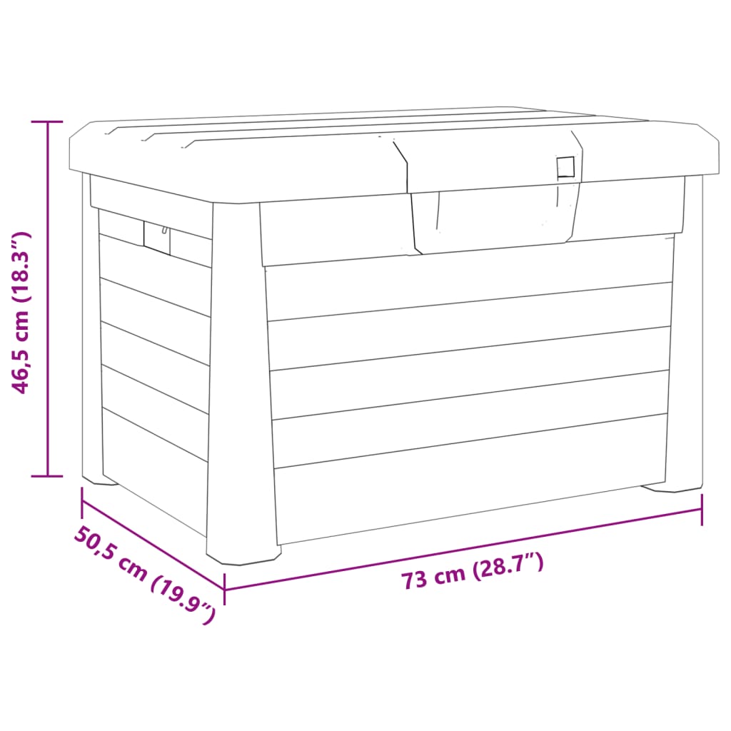 Cutie de perne exterior antracit 73x50,5x46,5 cm polipropilenă