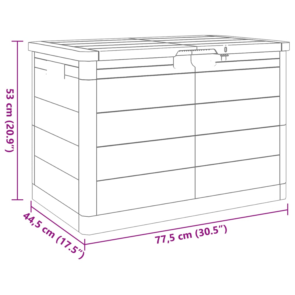 Cutie de perne exterior antracit 77,5x44,5x53 cm polipropilenă