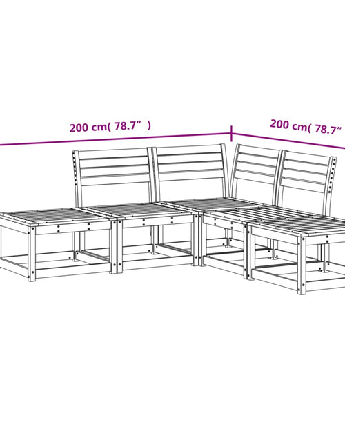 Încărcați imaginea în vizualizatorul Galerie, Set canapea de grădină, 5 piese, lemn de pin tratat
