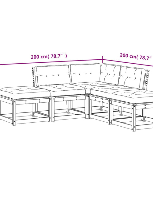 Загрузите изображение в средство просмотра галереи, Set mobilier de grădină cu perne, 5 piese, lemn masiv de pin
