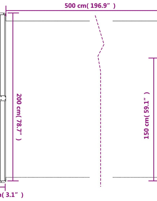 Загрузите изображение в средство просмотра галереи, Copertină laterală retractabilă, antracit, 200x500 cm
